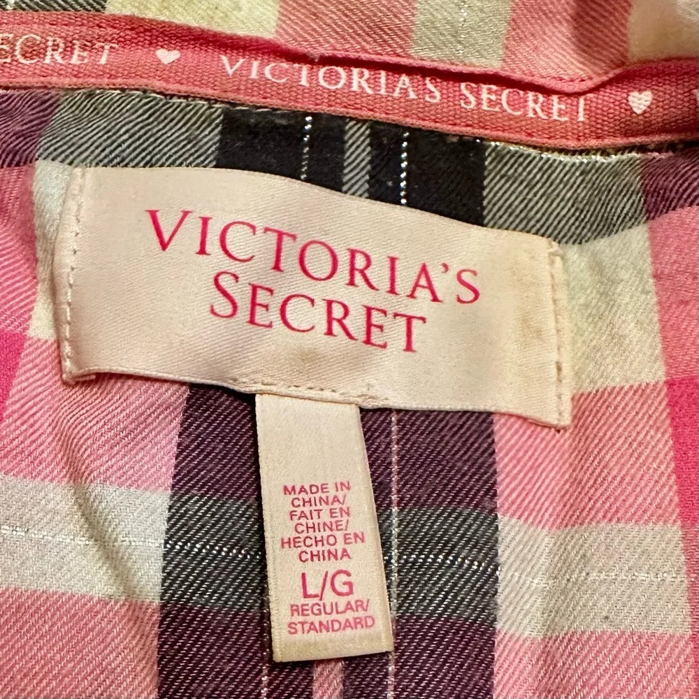 Plaid Pink and Black VS Pajamas Set - Picture 4 of 9